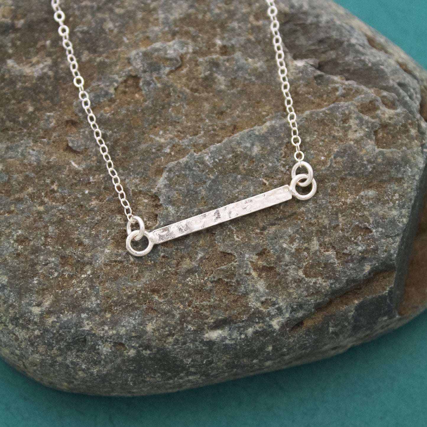 Minimalist Bar Necklace, Balance Bar Necklace, Textured Bar Necklace, Silver Bar Necklace, Gifts for Her, Yoga Jewelry