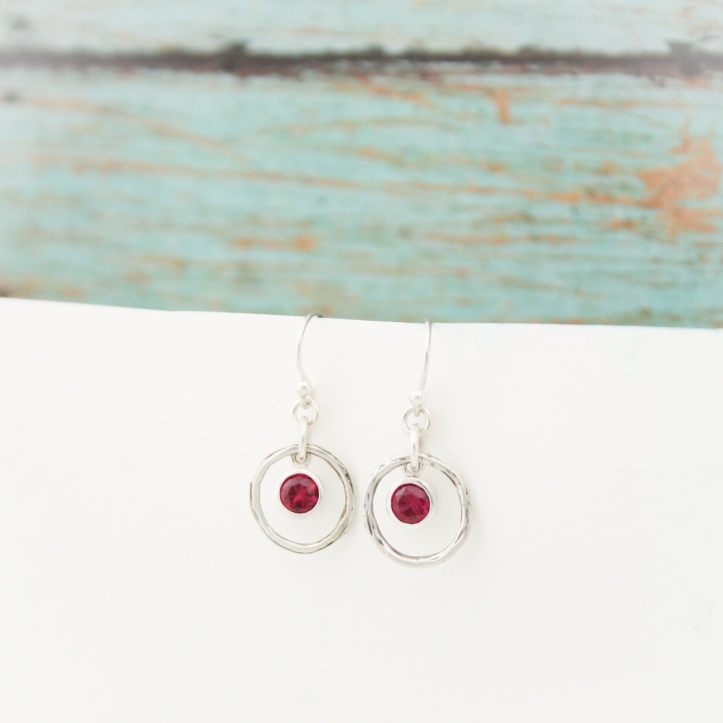 July Birthstone Earrings, Red Ruby Jewelry, July Birthday Gift, July Birthstone Jewelry, July Ruby Earrings, Sterling Silver Ruby Earrings