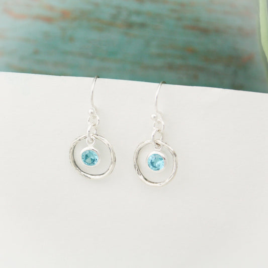 March Birthstone Earrings, Blue Aquamarine Jewelry, March Birthday Gift, March Birthstone Jewelry, Aquamarine Earrings, Sterling Silver