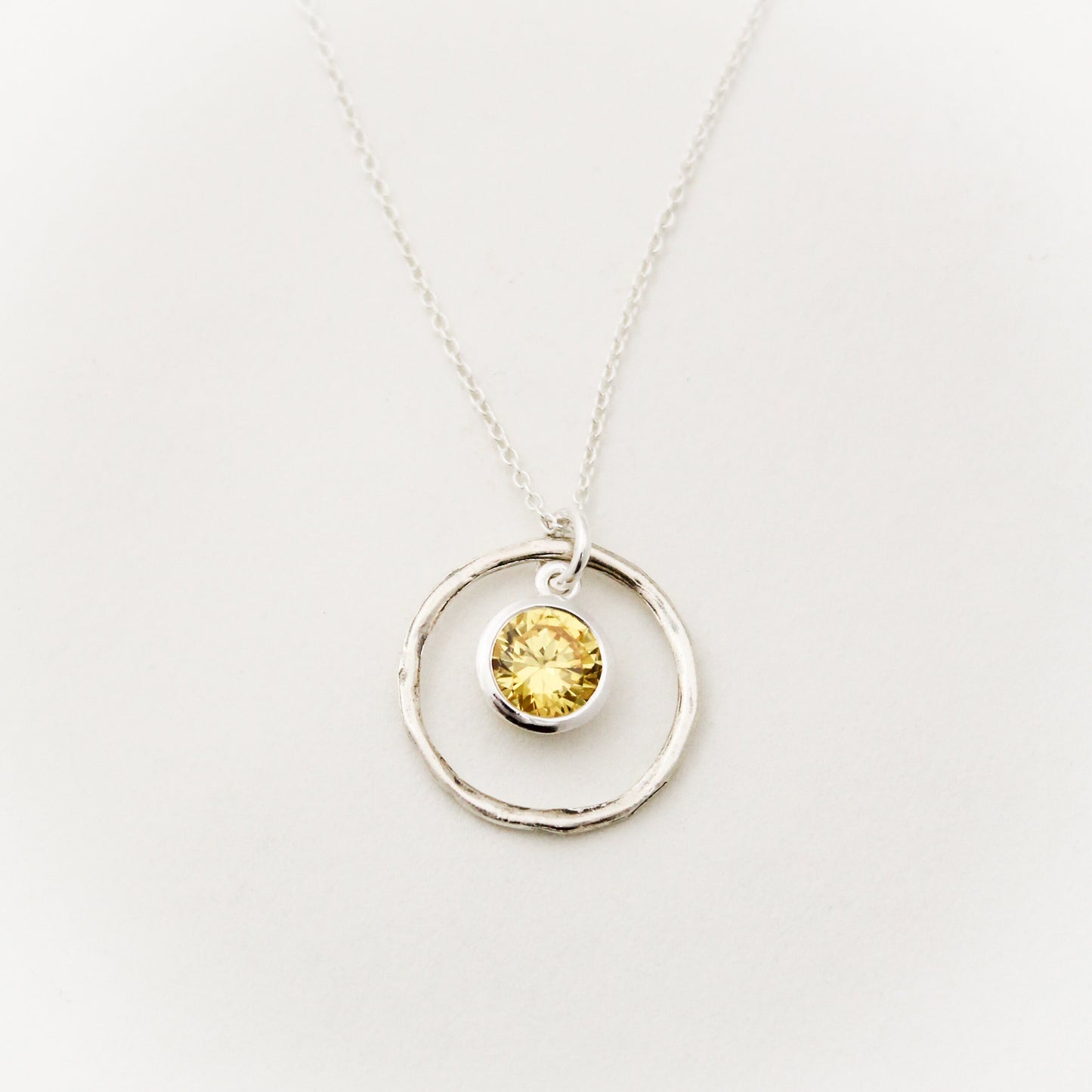 November Birthstone Necklace, November Yellow Topaz Jewelry, November Birthday Gift, November Birthstone Jewelry, Sterling Silver Necklace