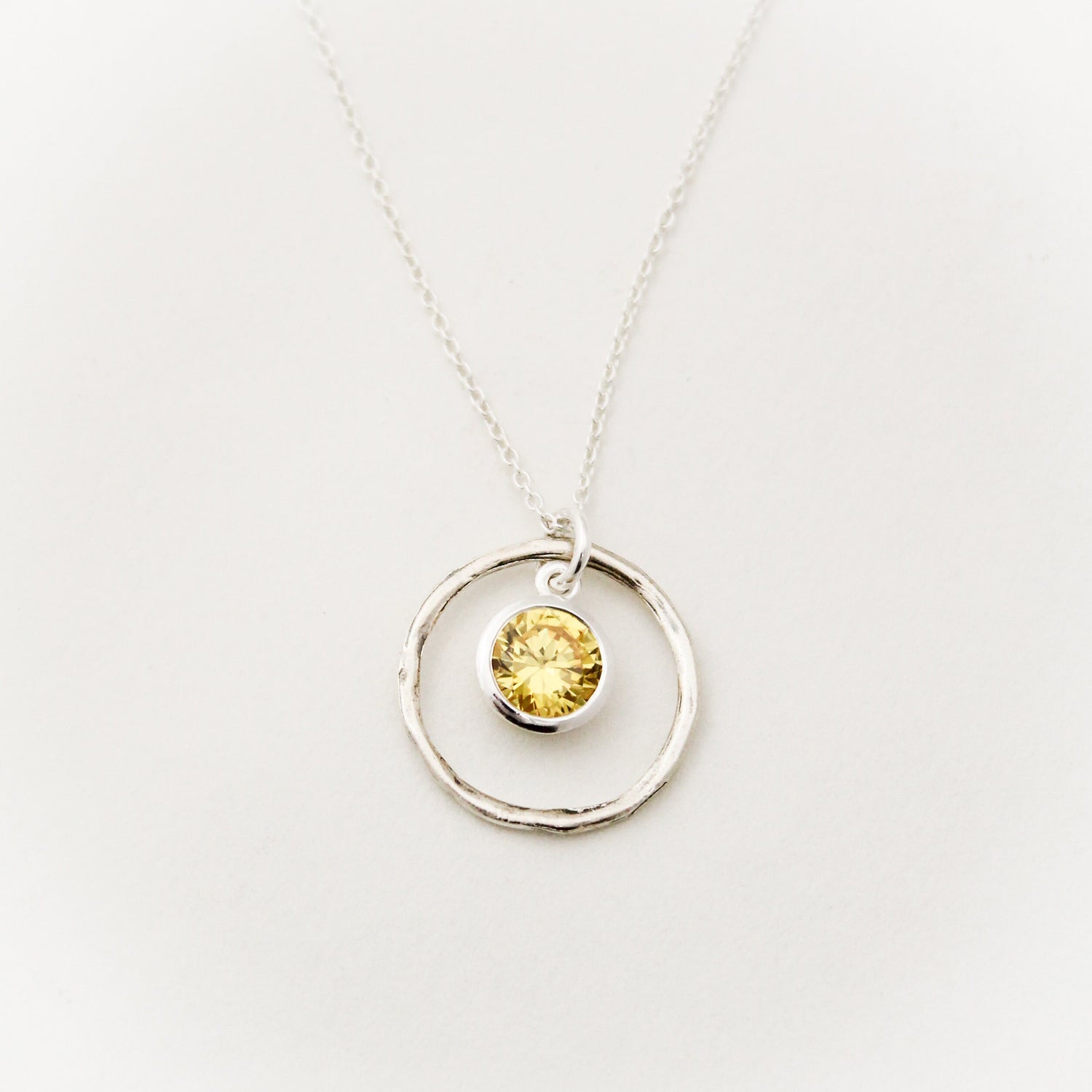 November Birthstone Necklace, November Yellow Topaz Jewelry, November Birthday Gift, November Birthstone Jewelry, Sterling Silver Necklace