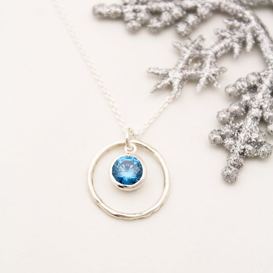 December Birthstone Necklace, Blue Topaz Jewelry, December Birthday Gift, December Birthstone Jewelry, December Necklace, Sterling Silver