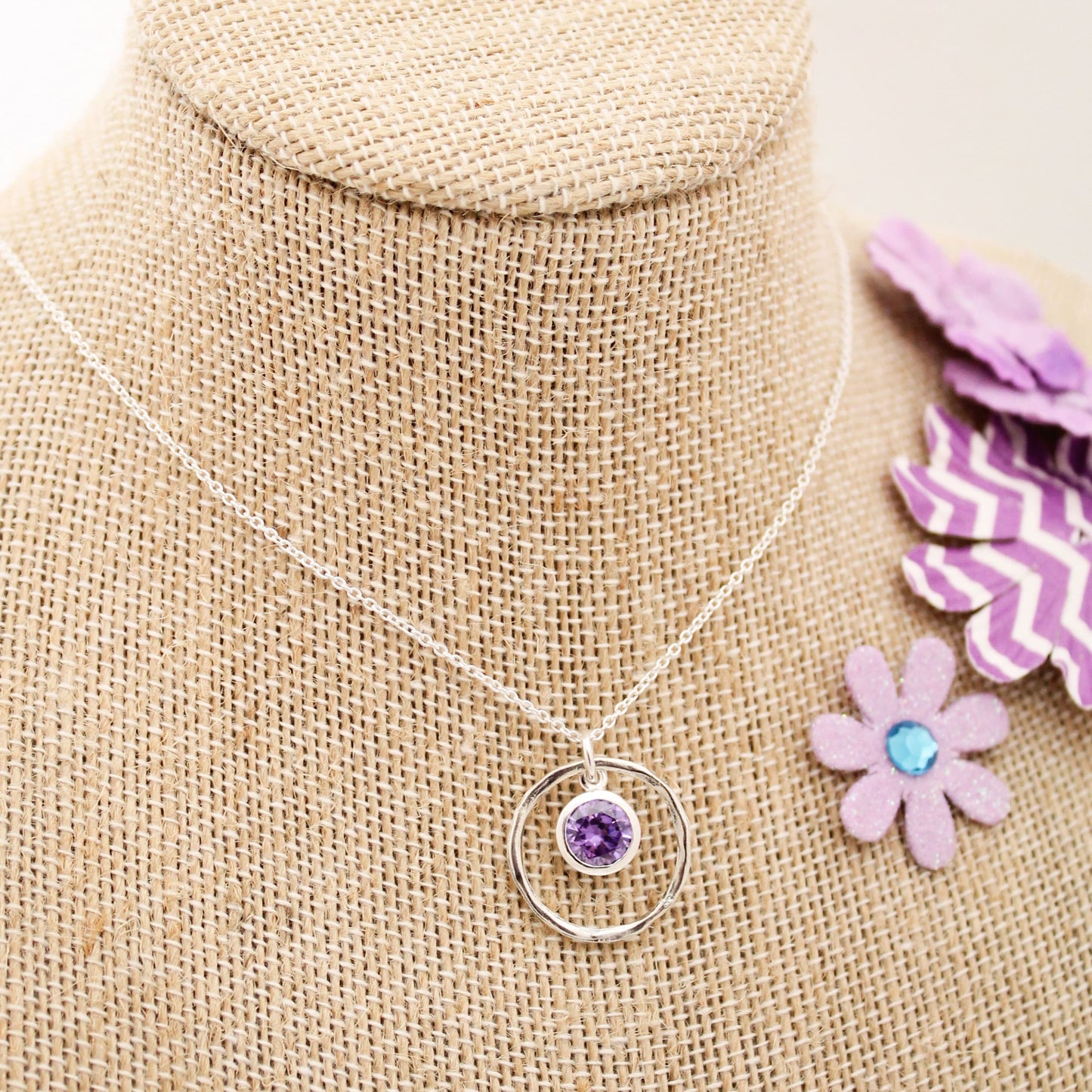 February Birthstone Necklace, Amethyst Jewelry, February Birthday Gift, February Birthstone Jewelry, February Necklace, Sterling Silver