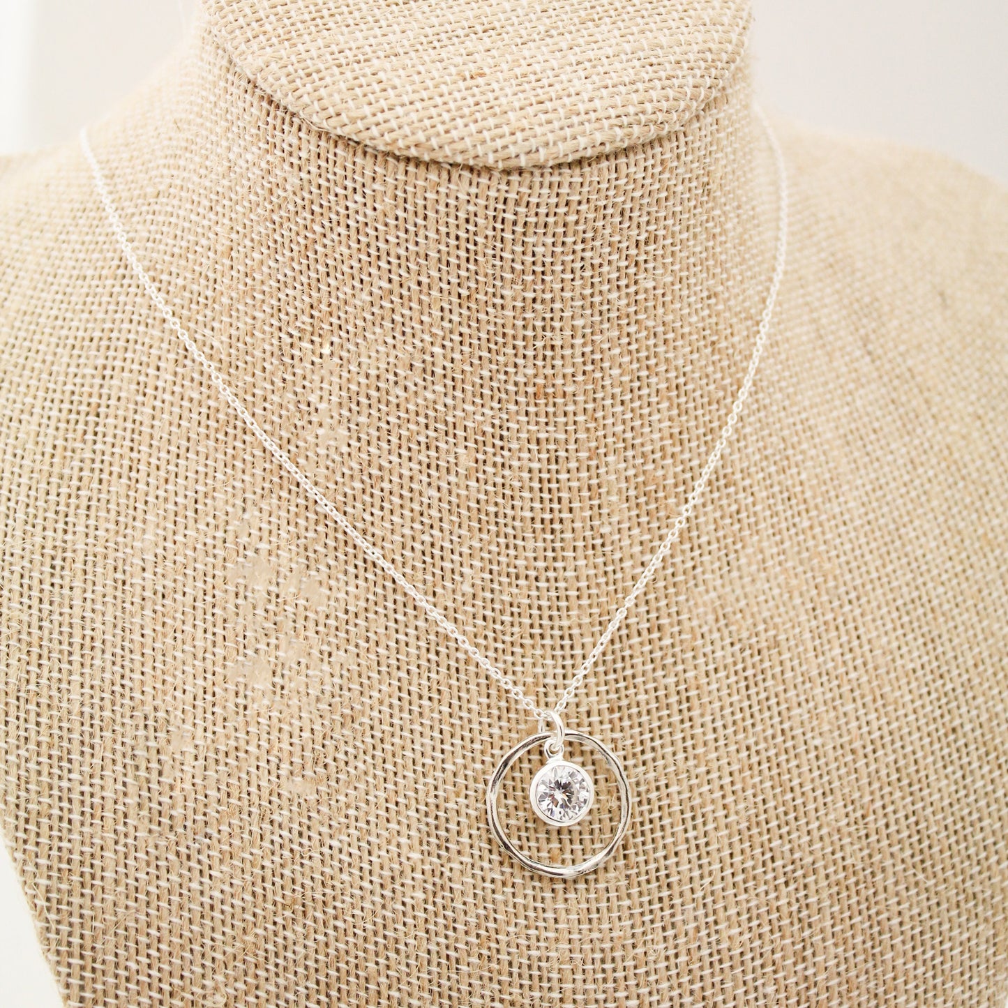 April Birthstone Necklace, Clear Quartz Jewelry, April Birthday Gift, April Birthstone Jewelry, April Quartz Necklace, Sterling Silver