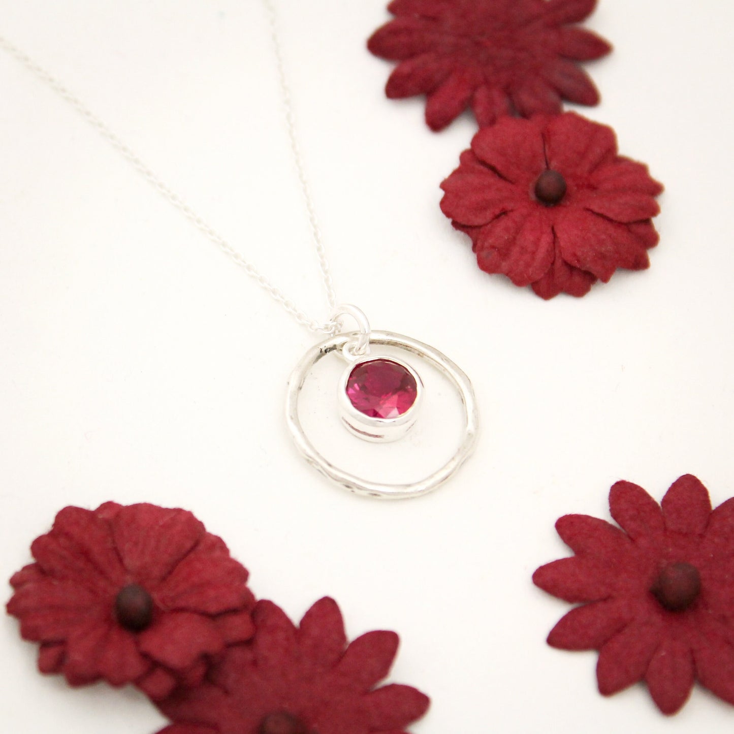 July Birthstone Necklace, July Ruby Jewelry, July Birthday Gift, July Birthstone Jewelry, July Ruby Necklace, Sterling Silver Ruby Jewelry