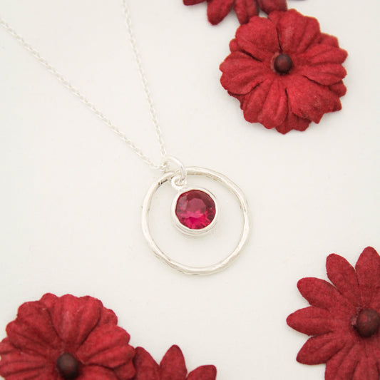 July Birthstone Necklace, July Ruby Jewelry, July Birthday Gift, July Birthstone Jewelry, July Ruby Necklace, Sterling Silver Ruby Jewelry