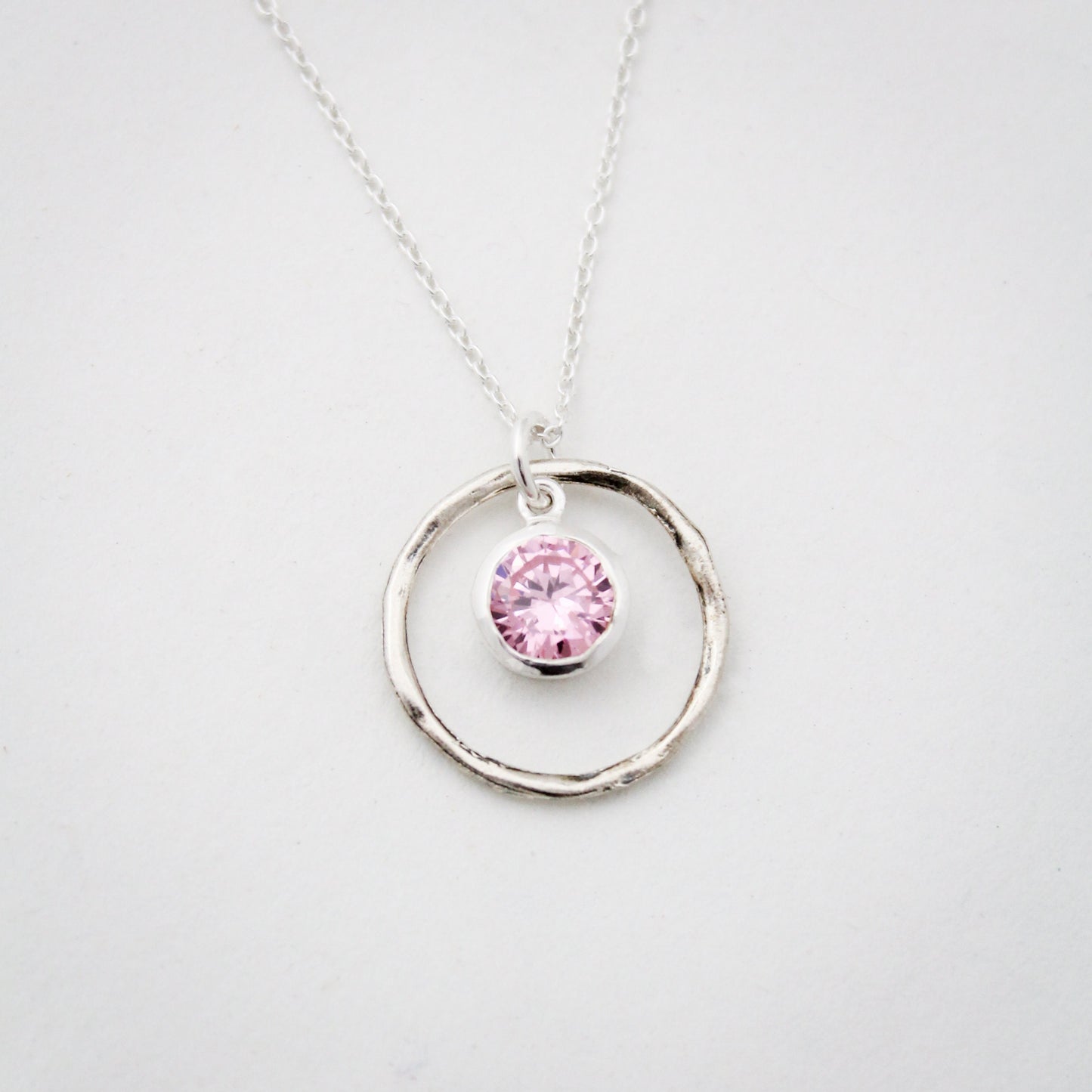 October Birthstone Necklace, October Pink Tourmaline Jewelry, October Birthday Gift, October Birthstone Jewelry, Sterling Silver Necklace