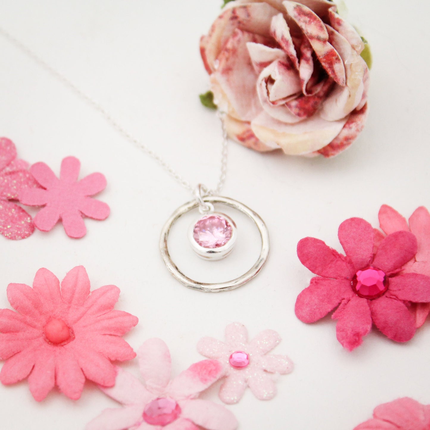 October Birthstone Necklace, October Pink Tourmaline Jewelry, October Birthday Gift, October Birthstone Jewelry, Sterling Silver Necklace