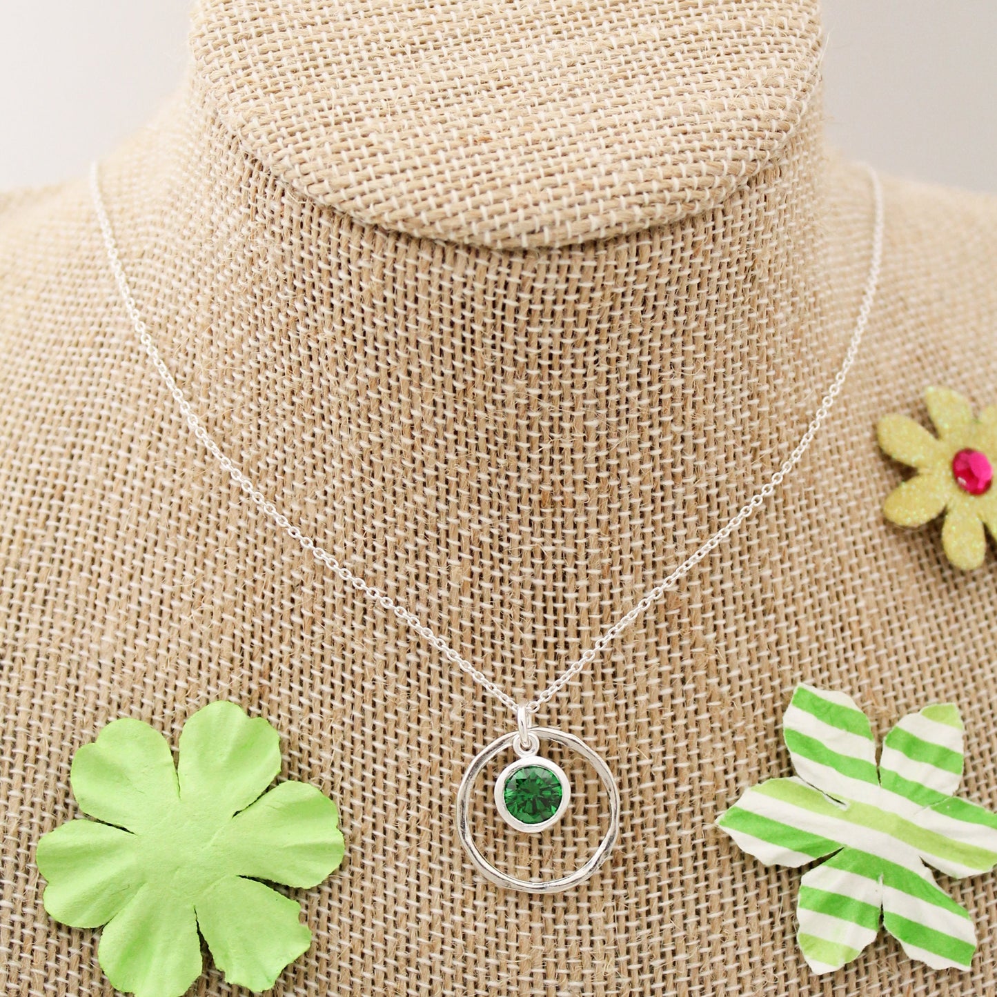 May Birthstone Necklace, May Emerald Jewelry, May Birthday Gift, May Birthstone Jewelry, Emerald Necklace, Sterling Silver Emerald Jewelry