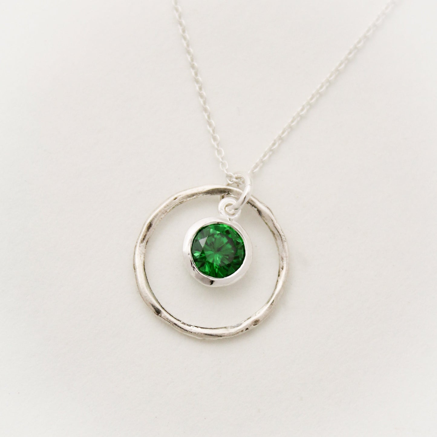 May Birthstone Necklace, May Emerald Jewelry, May Birthday Gift, May Birthstone Jewelry, Emerald Necklace, Sterling Silver Emerald Jewelry