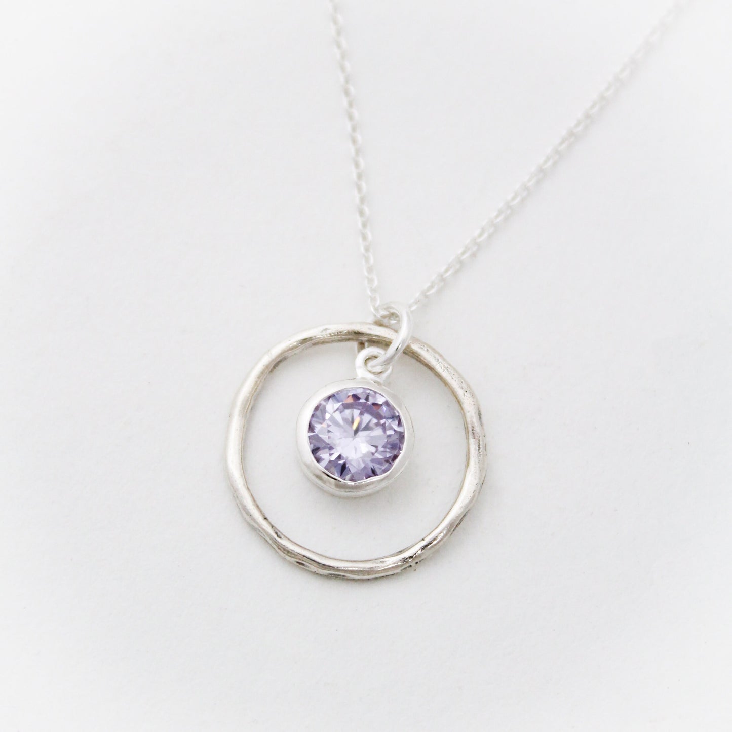 June Birthstone Necklace, Alexandrite Jewelry, June Birthday Gift, June Birthstone Jewelry, June Necklace, Sterling Silver Light Amethyst