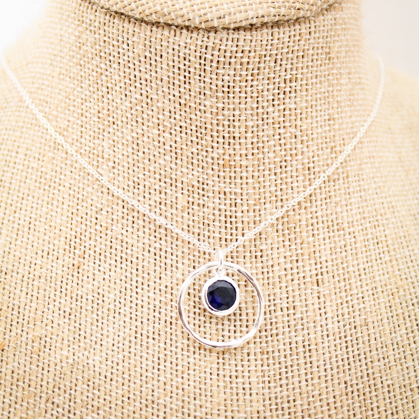 September Birthstone Necklace, September Sapphire Jewelry, September Birthday Gift, September Birthstone Jewelry, Sterling Silver Necklace