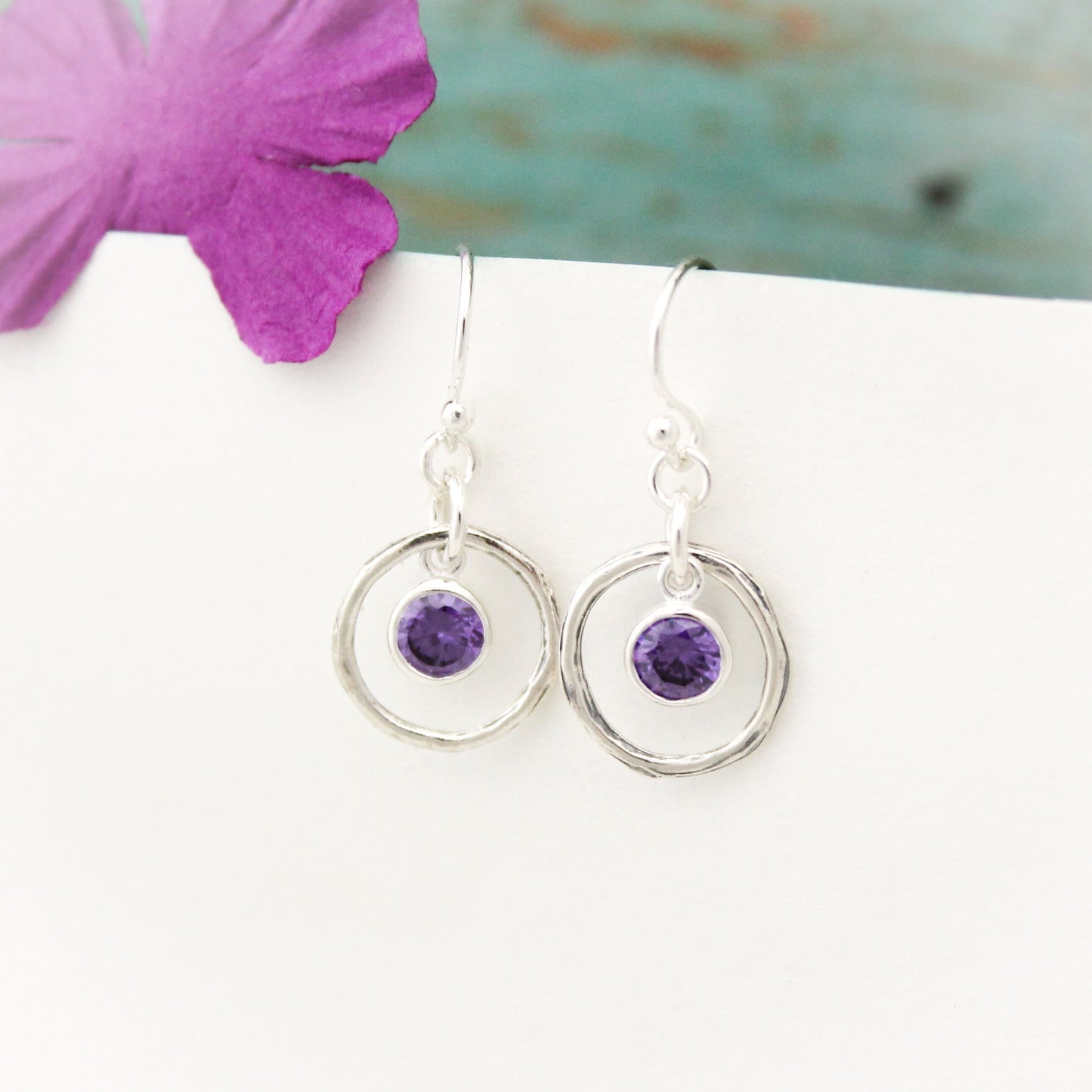 February Birthstone Earrings, Amethyst Jewelry, February Birthday Gift, February Birthstone Jewelry, February Earrings, Sterling Silver