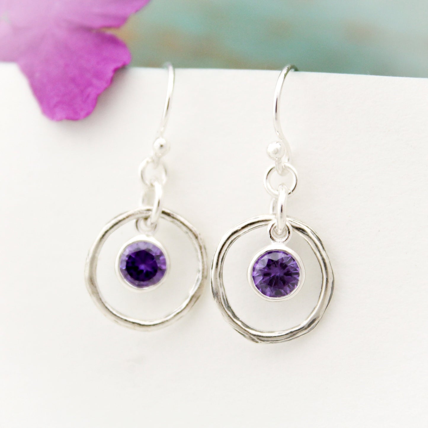 February Birthstone Earrings, Amethyst Jewelry, February Birthday Gift, February Birthstone Jewelry, February Earrings, Sterling Silver