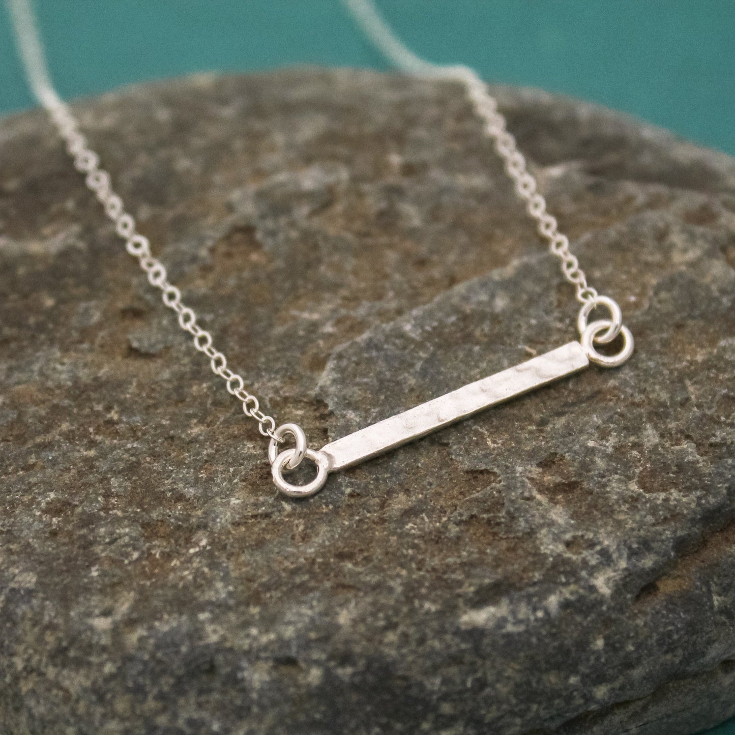 Minimalist Bar Necklace, Balance Bar Necklace, Textured Bar Necklace, Silver Bar Necklace, Gifts for Her, Yoga Jewelry