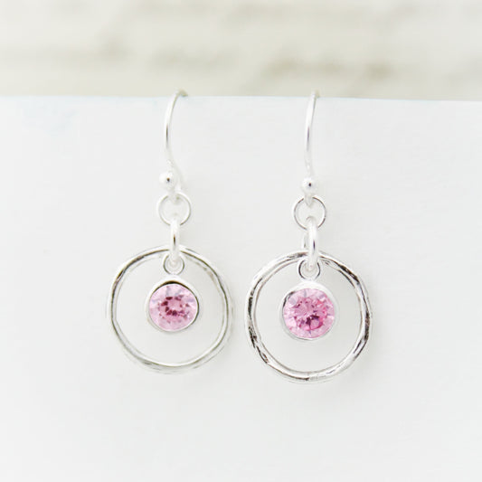 October Birthstone Earrings, Pink Tourmaline Jewelry, October Birthday Gift, October Birthstone Jewelry, October Pink Tourmaline Earrings