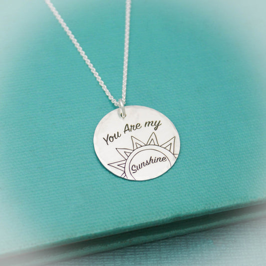 You Are My Sunshine Necklace, Sun Jewelry, Sunshine Necklace, Mother Necklace, Grandmother Necklace, Gifts for Her, Personalized Jewelry
