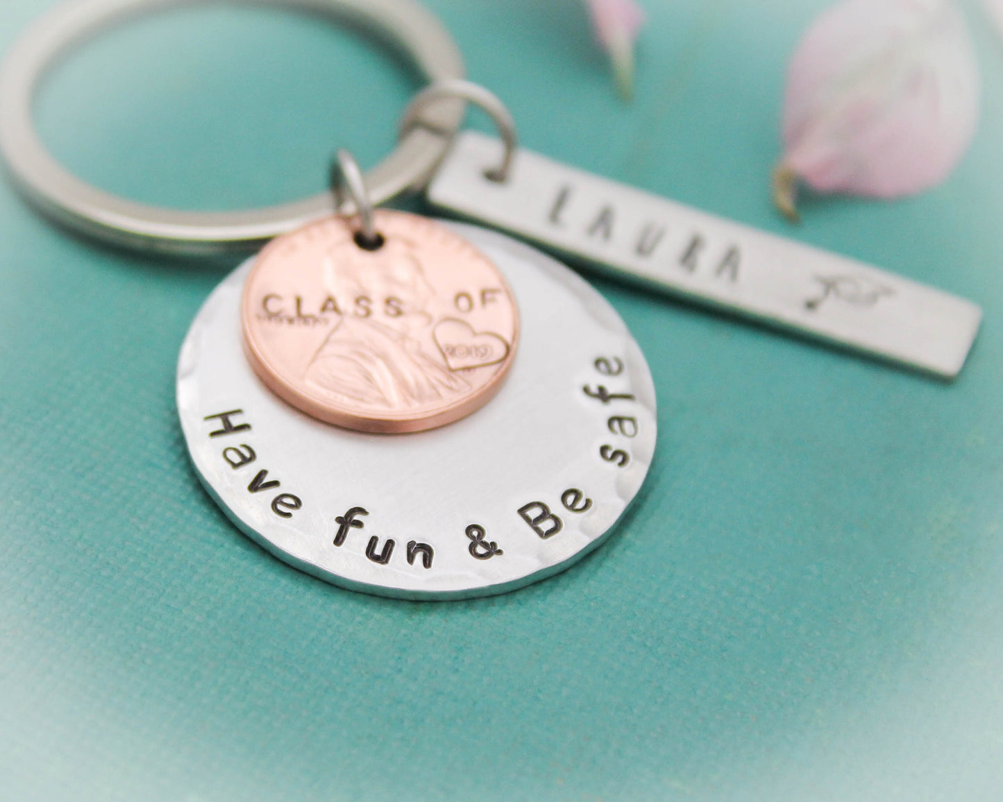 Personalized Lucky Keychain, Have Fun Be Safe Keychain Grad Gift, Lucky Grad Keychain, Graduation Gifts, Lucky Penny Keychain, Graduate Gift