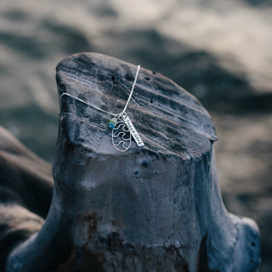Beach Girl Waves Necklace, Ocean Wave Charm Necklace, Surfer Girl Necklace, Surfer Jewelry, Gifts for Her, Cruise Beach Vacation Jewelry