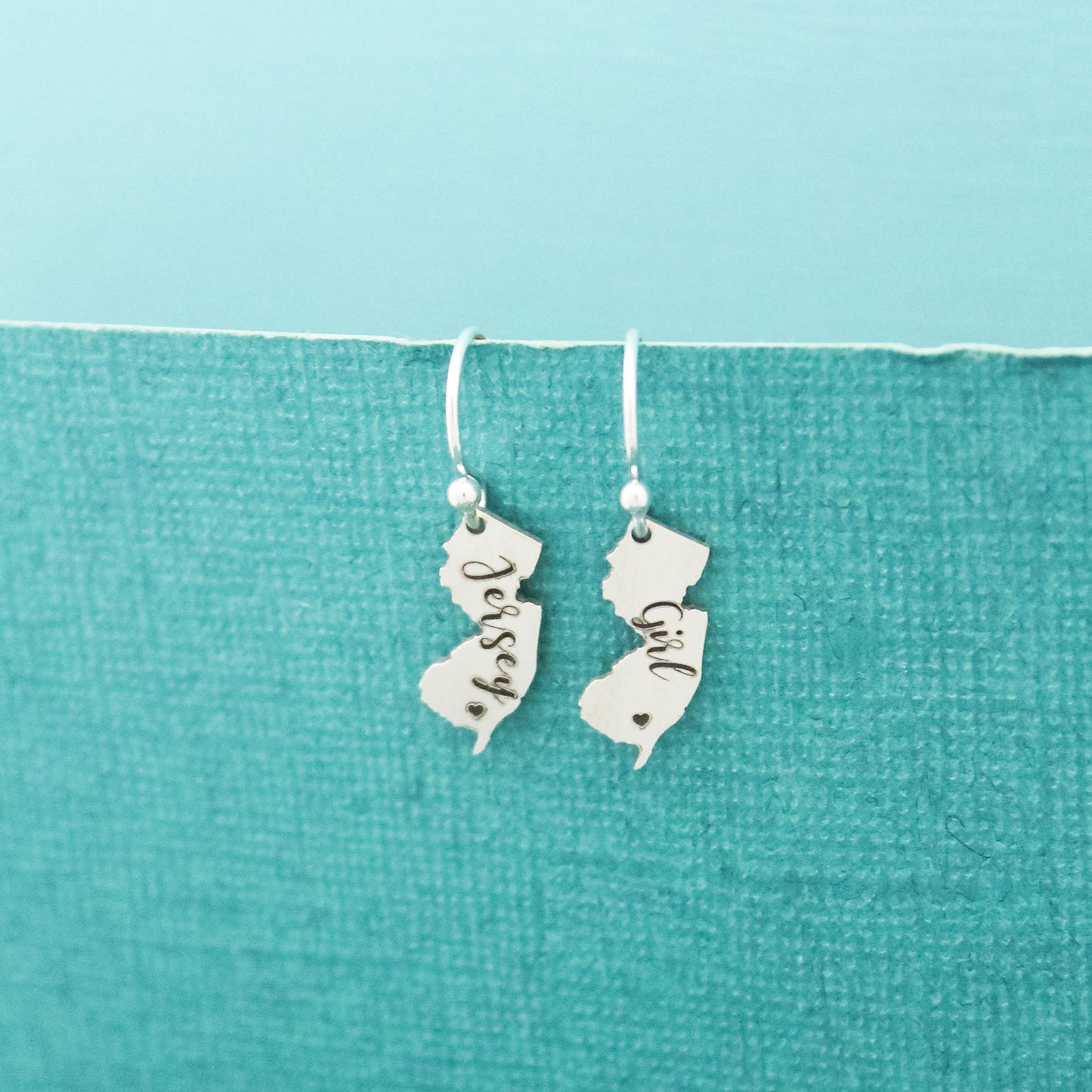 Cute Jersey Girl Earrings, Sterling Silver Jersey Girl Earrings, Jersey Girl Gift, Jersey Girl Jewelry, Gifts for Her, New Jersey Gi