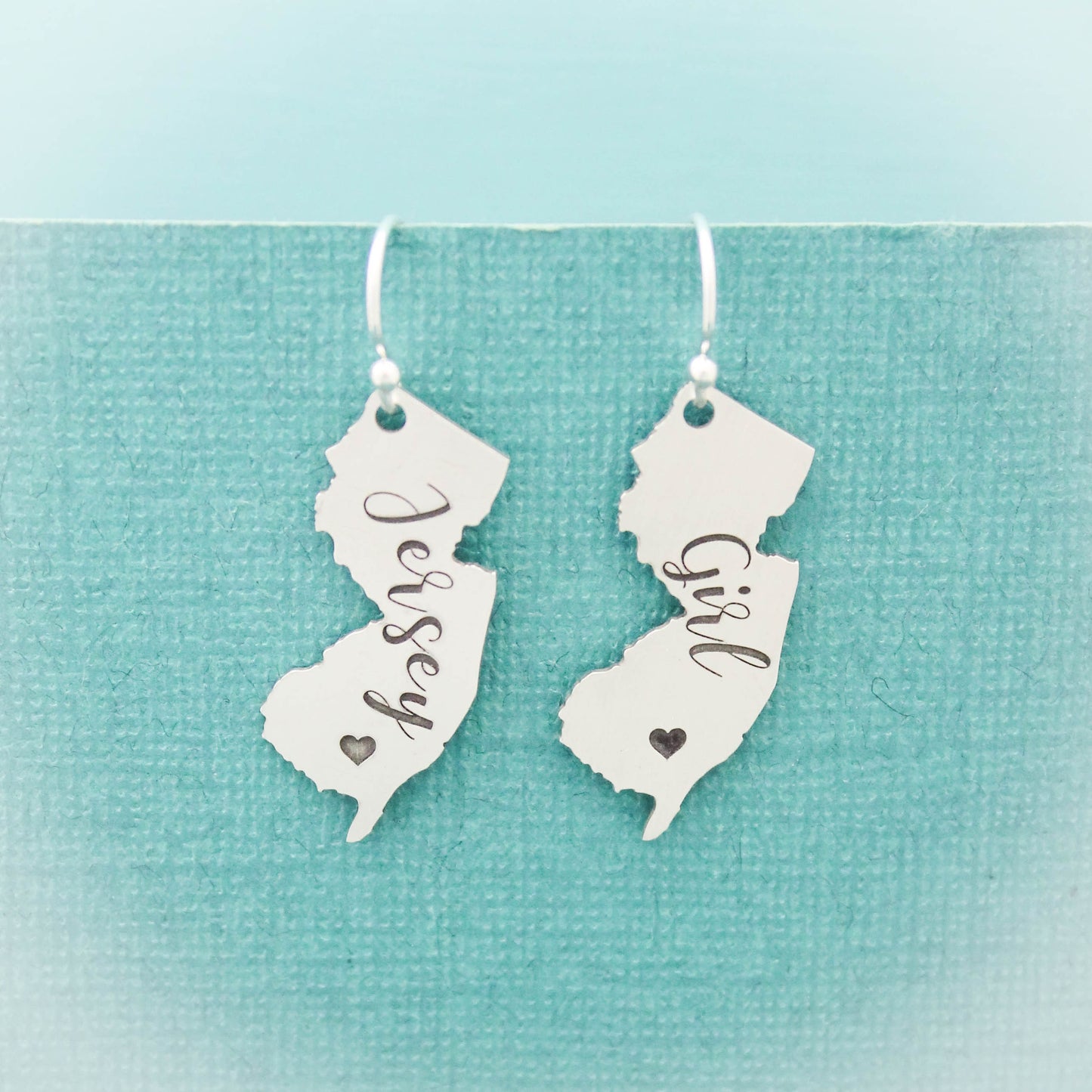 On sale Jersey Girl Earrings LG, Sterling Silver Jersey Girl Earrings, Jersey Girl Gift, Jersey Girl Jewelry, Gifts for Her, New Jersey Gift