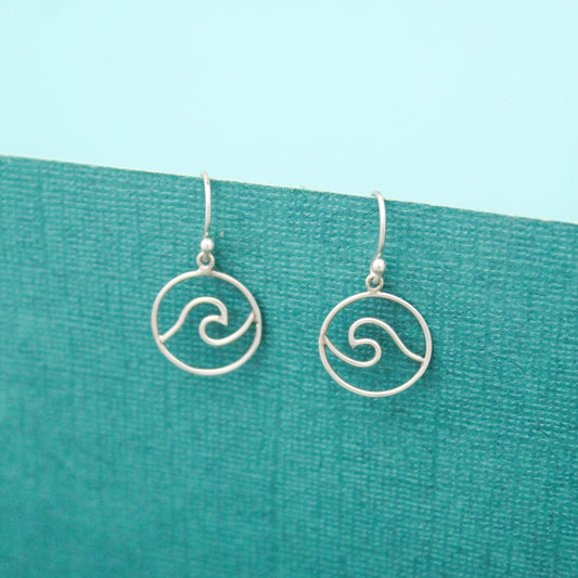 Cute Wave Earrings, Sterling Silver Ocean Wave Earrings, Hawaii Ocean Jewelry, Hawaii Earrings, Sterling Silver Wave Jewelry, Gifts for Her