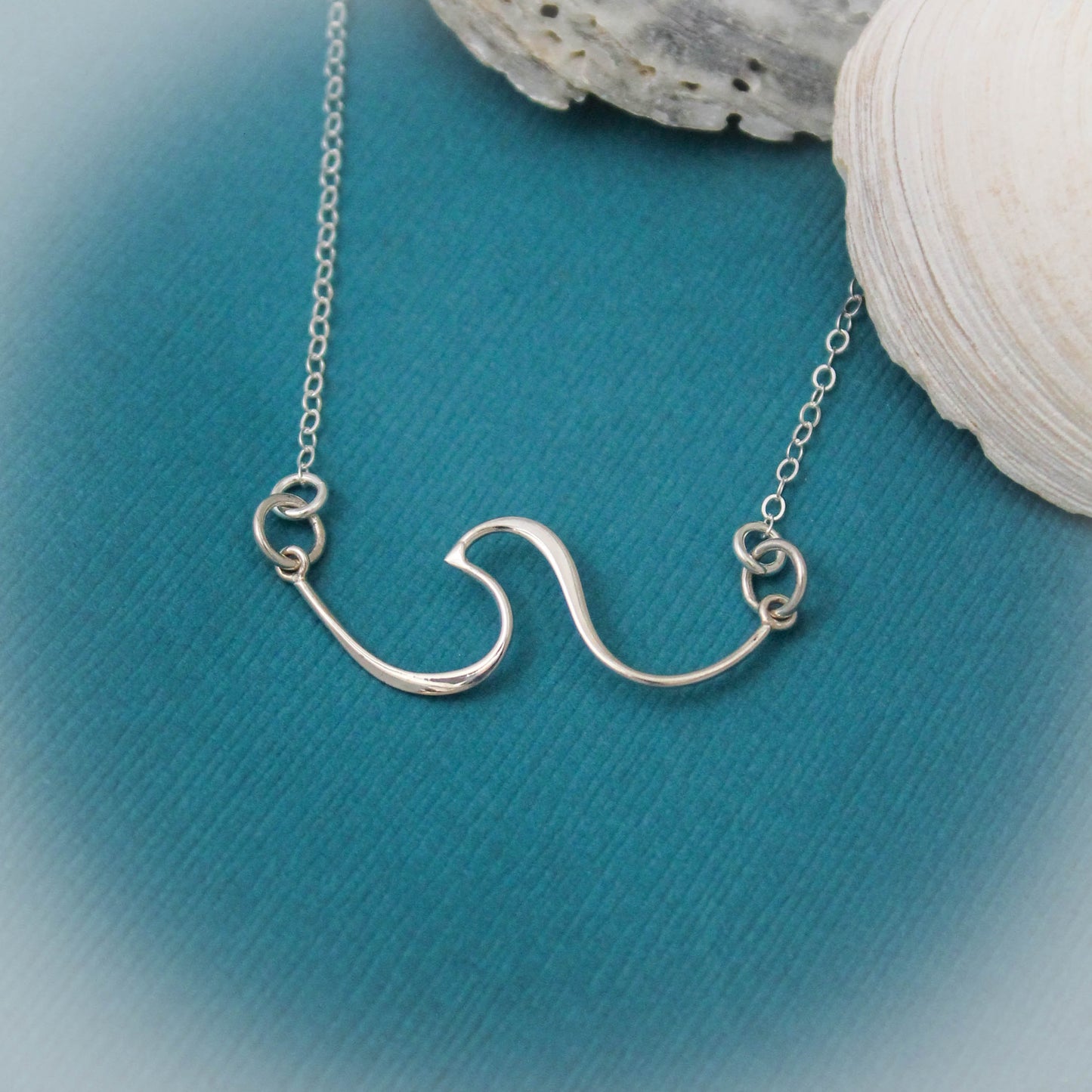 Minimalist Wave Necklace, Sterling Silver Ocean Wave Necklace, Make Waves Jewelry, Wave Bar Necklace, Sterling Silver Beach Bar Necklace