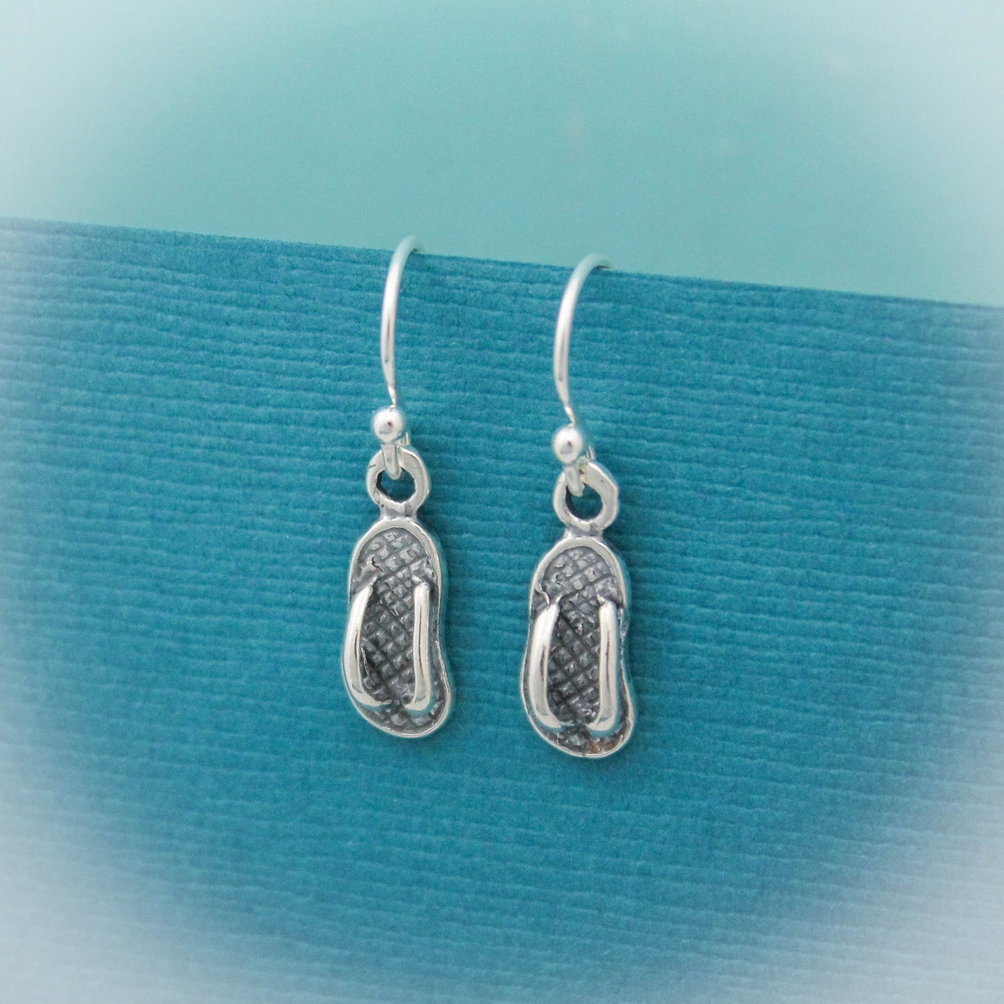 Cute Flip-Flop Earrings, Seashore Jewelry, Sterling Silver Slipper Earrings, Flip Flop Jewelry, Sterling Silver Beach Flip Flop Earrings