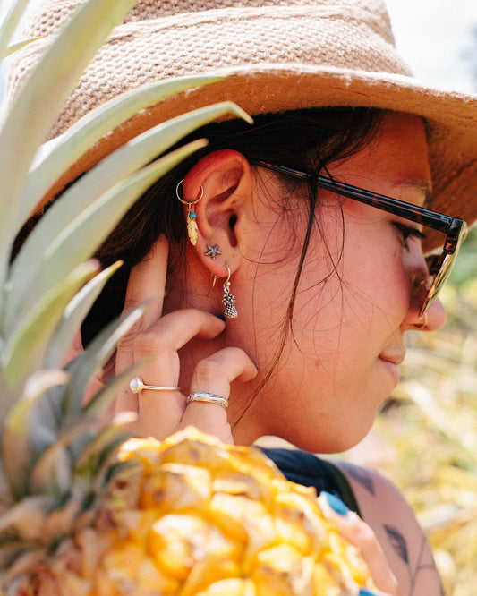 Cute Pineapple Earrings, Sterling Silver Pineapple Earrings, Hawaii Jewelry, Hawaii Earrings, Silver Pineapple Fruit Jewelry, Gifts for Her