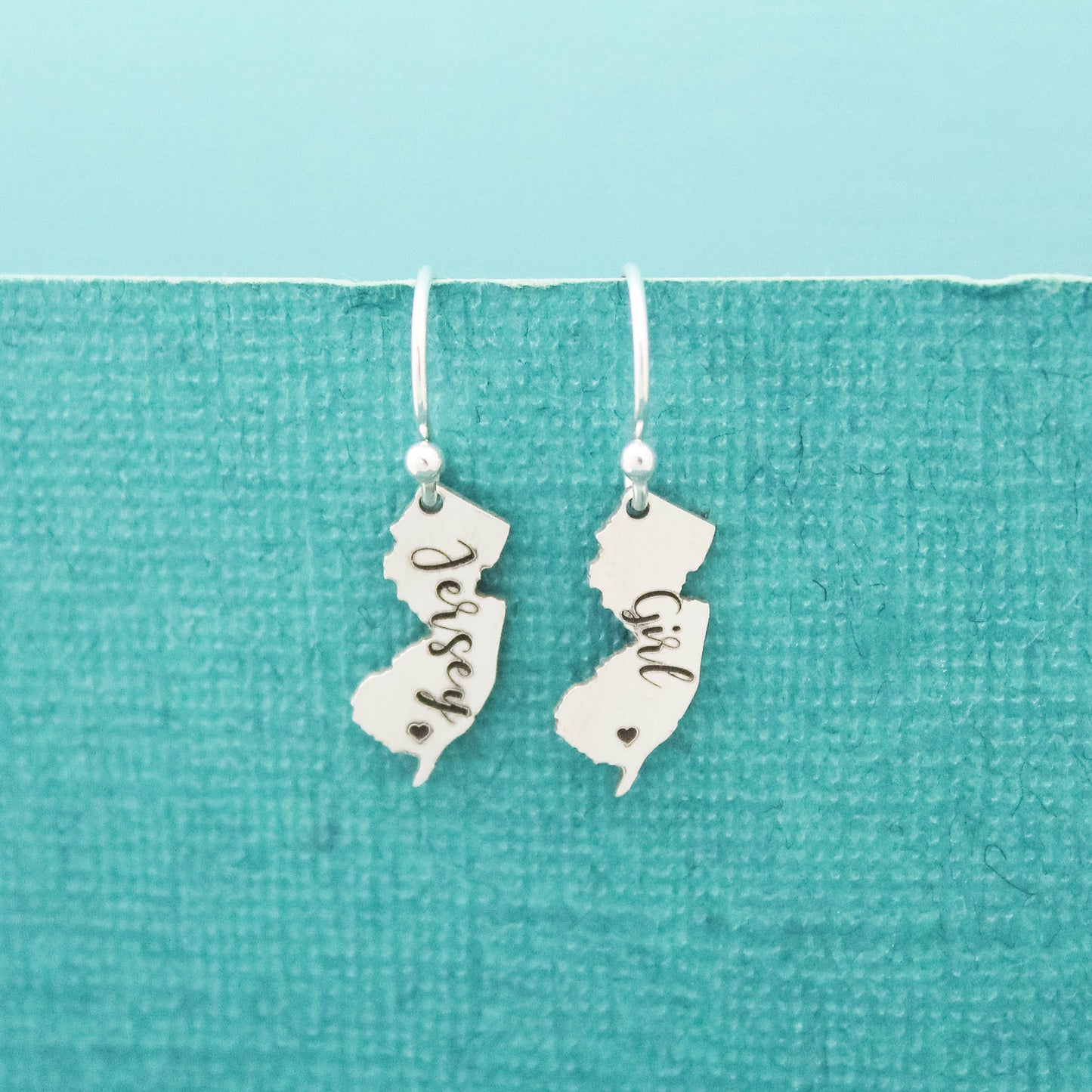 Cute Jersey Girl Earrings, Sterling Silver Jersey Girl Earrings, Jersey Girl Gift, Jersey Girl Jewelry, Gifts for Her, New Jersey Gi