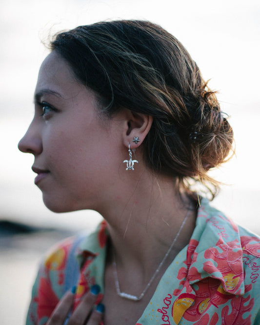 Cute Sea Turtle Earrings, Sterling Silver Honu Turtle Earrings, Hawaii Turtle Jewelry, Hawaii Earrings, Sterling Silver Turtle, Gift for Her