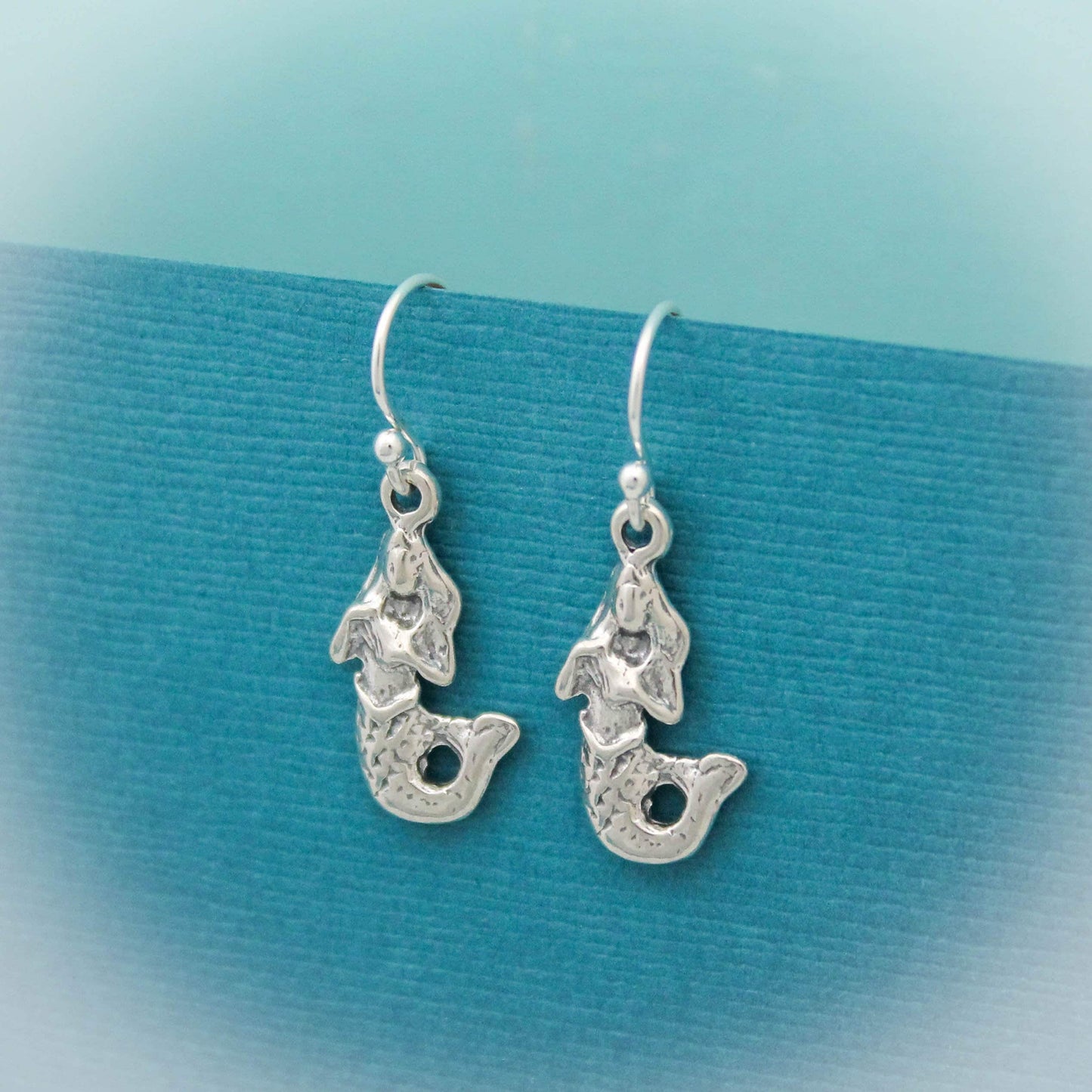 Cute Mermaid Earrings, Sterling Silver Mermaid Ocean Jewelry, Mermaid Jewelry, Sterling Silver Beach Mermaid Jewelry Gift, Gifts for Her
