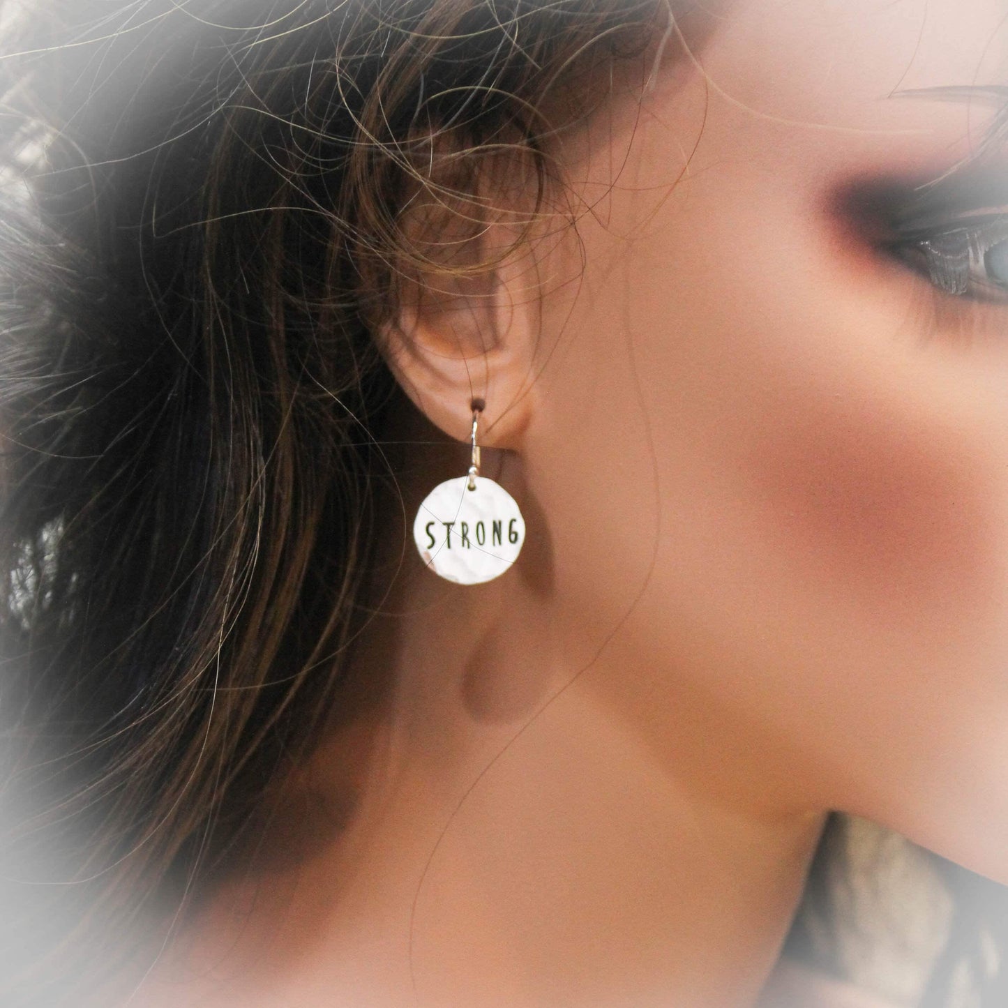 Inhale Exhale Earrings in Sterling Silver, Breathe Earrings, Inspirational Yoga Jewelry, Gifts for Her, Boho Yoga Jewelry, Mantra Jewelry