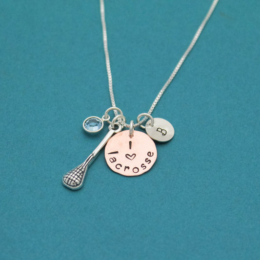 Lacrosse Necklace, Field Hockey Necklace, Running Necklace, Dance Necklace, Tennis Neckalce, Music Necklace Drama, Personalized Hand Stamped