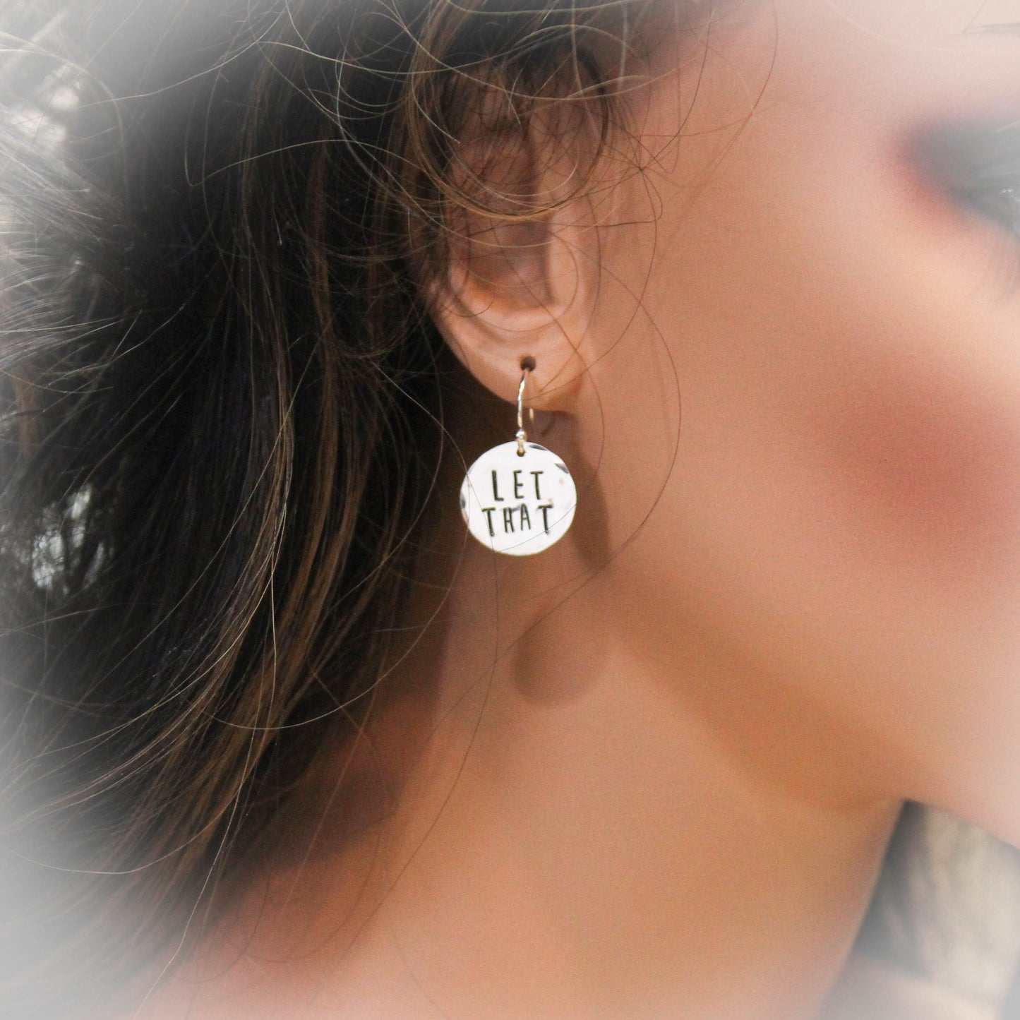 Let That Shit Go Earrings in Sterling Silver, Motivational Inspirational Jewelry, Gift for Her, Curse Word Jewelry, Let that Shit Go Gift