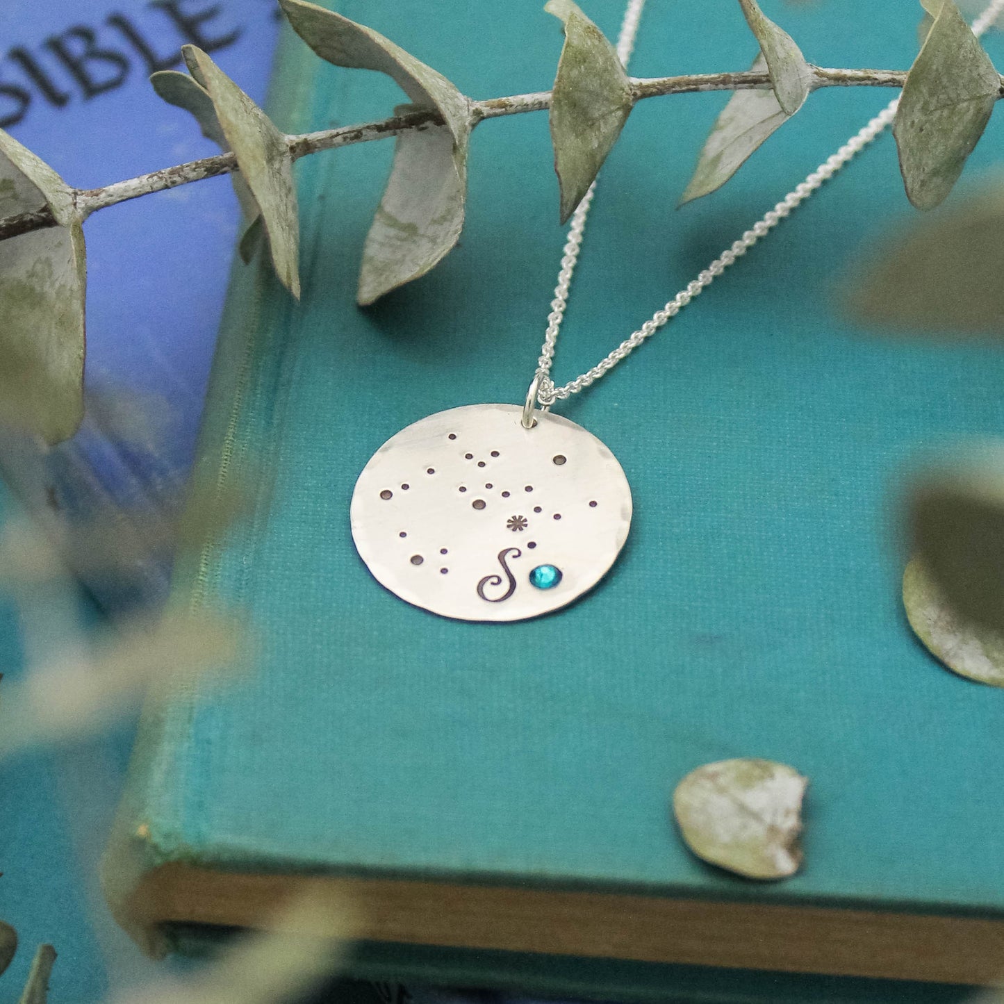 Zodiac Constellation Birthstone Necklace, Sterling Silver December Birthstone Necklace, Birthday Gift, Constellation Birthstone Jewelry