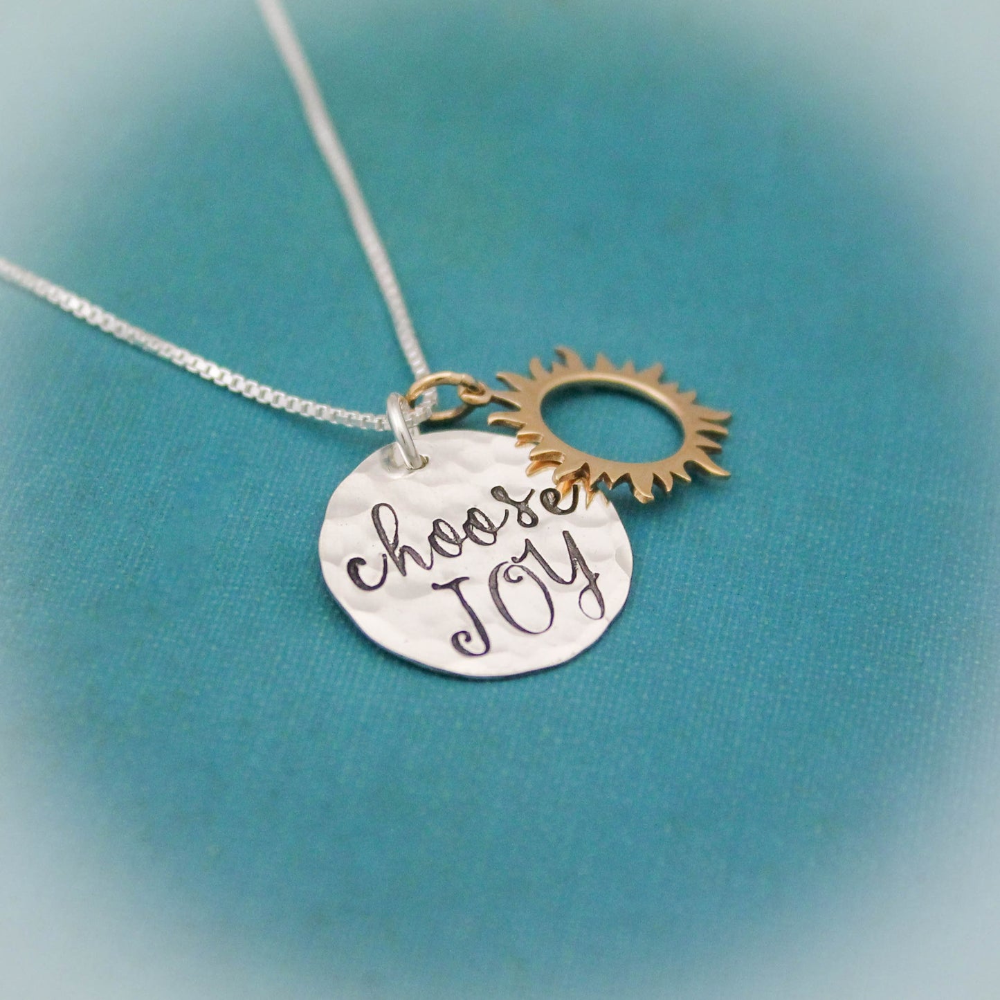 Choose JOY Necklace, Sun Jewelry, Choose JOY Jewelry, Mother Necklace, Gifts for Her, Personalized Hand Stamped Jewelry, Positive Jewelry