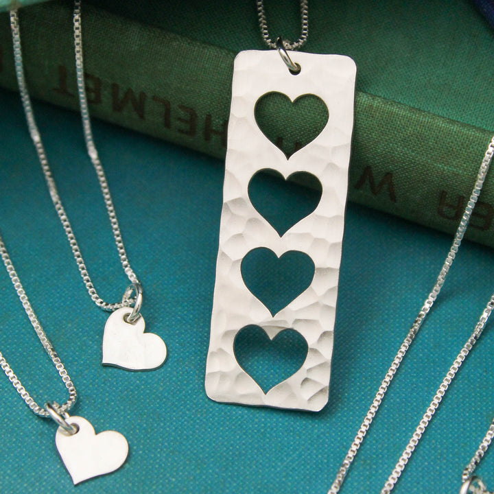 Mother Daughter Grandmother Granddaughter Heart Personalized Necklace Set, Custom Heart Necklace Gift Set, Mother's Day