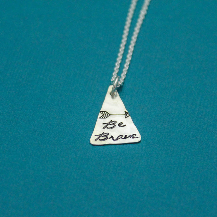 Be Brave Necklace in Sterling Silver Hand Stamped
