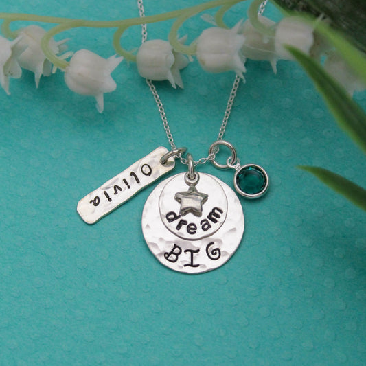 Dream BIG Necklace, Personalized Graduation Jewelry, Graduation Gift, Hand Stamped Necklace, Personalized Jewelry, Star Jewelry, Dream Big
