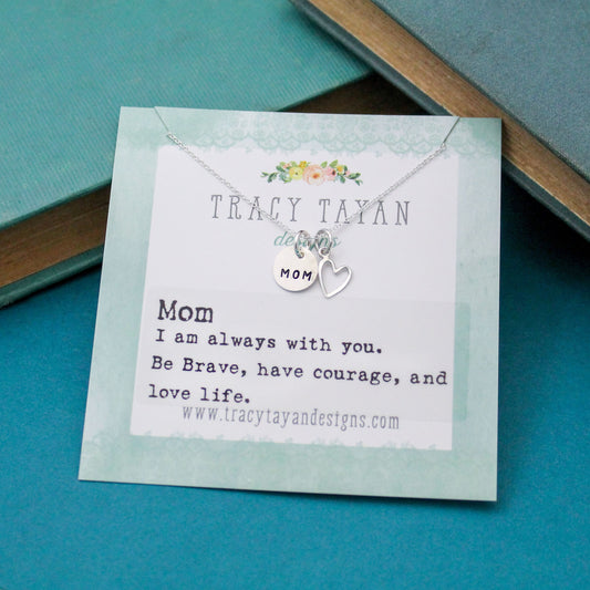 Dainty Mom Necklace Personalized in Sterling Silver, Hand Stamped Jewelry Gift, Mother Jewelry, Mother's Day Box Gift, Gifts for Mom