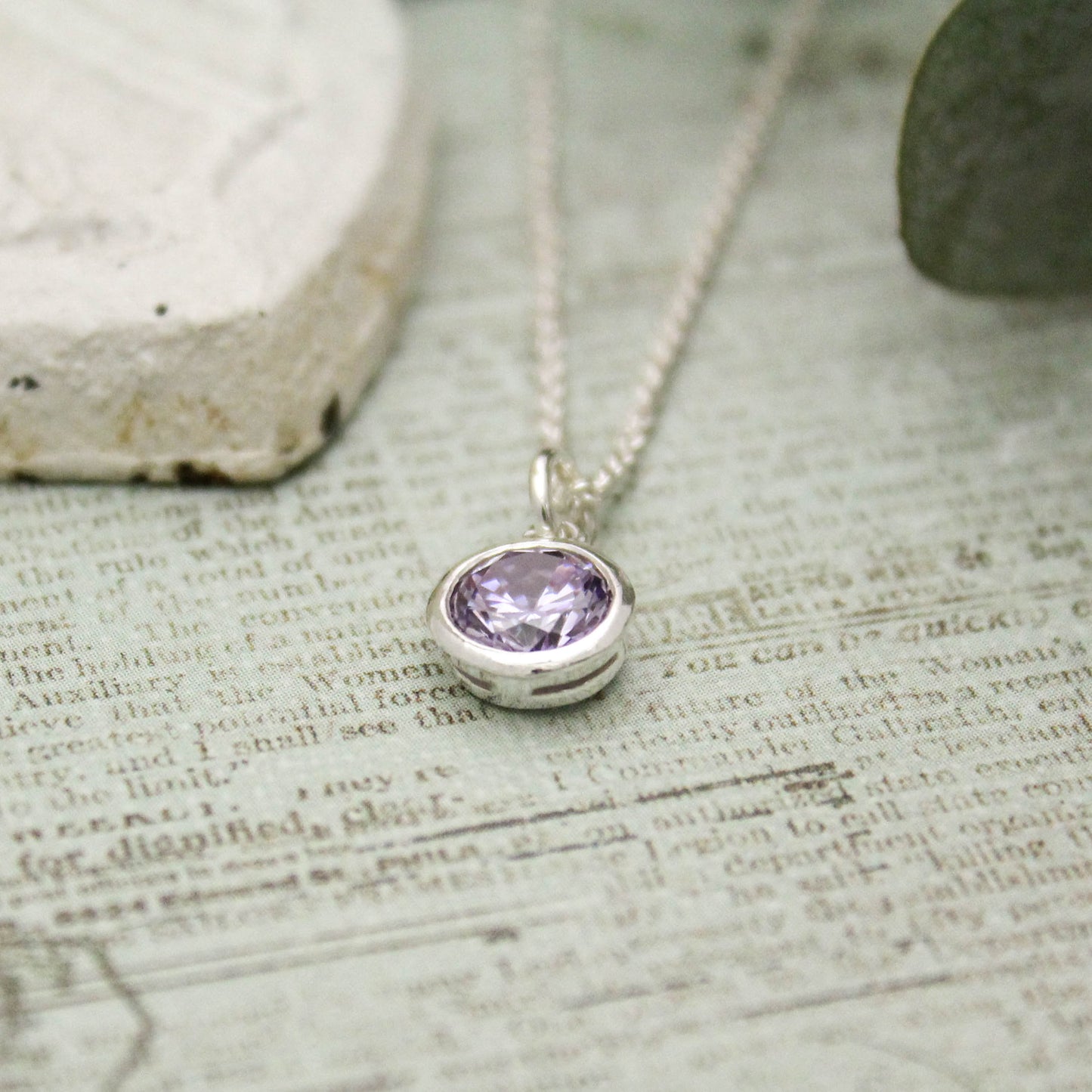 June Birthstone Necklace, Alexandrite Jewelry, June Birthday Gift, June Birthstone Jewelry, June Necklace, Sterling Silver Light Amethyst