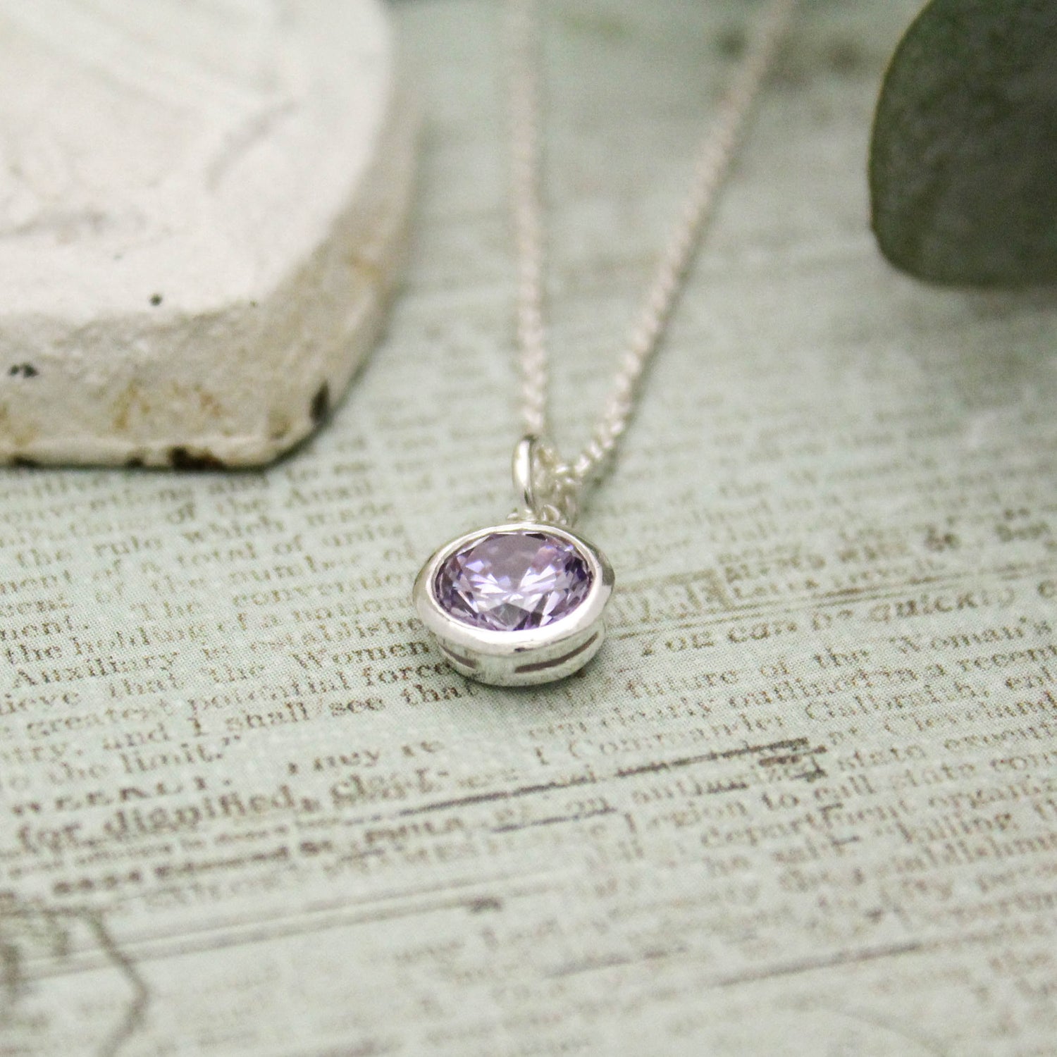 June Birthstone Necklace, Alexandrite Jewelry, June Birthday Gift, June Birthstone Jewelry, June Necklace, Sterling Silver Light Amethyst