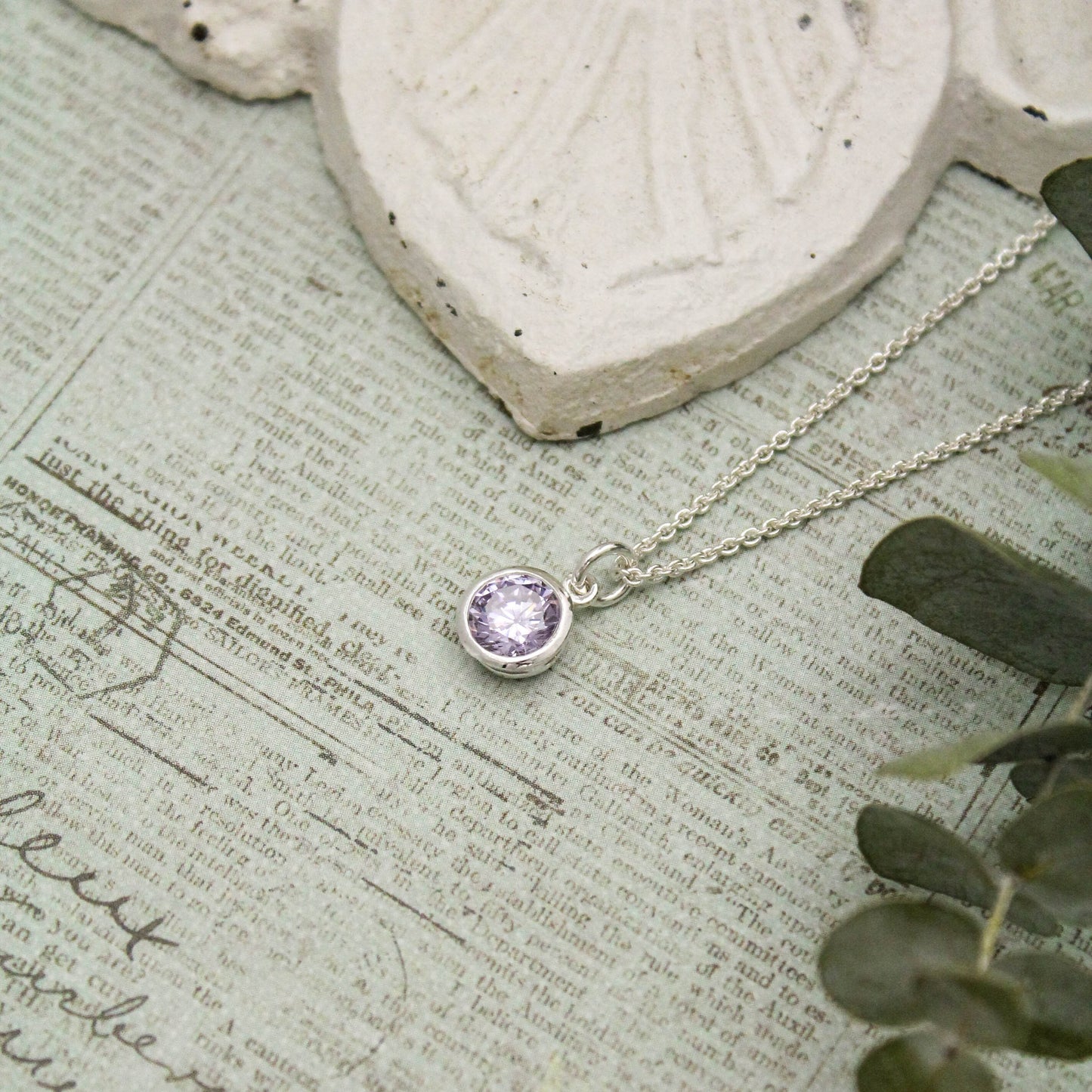 June Birthstone Necklace, Alexandrite Jewelry, June Birthday Gift, June Birthstone Jewelry, June Necklace, Sterling Silver Light Amethyst