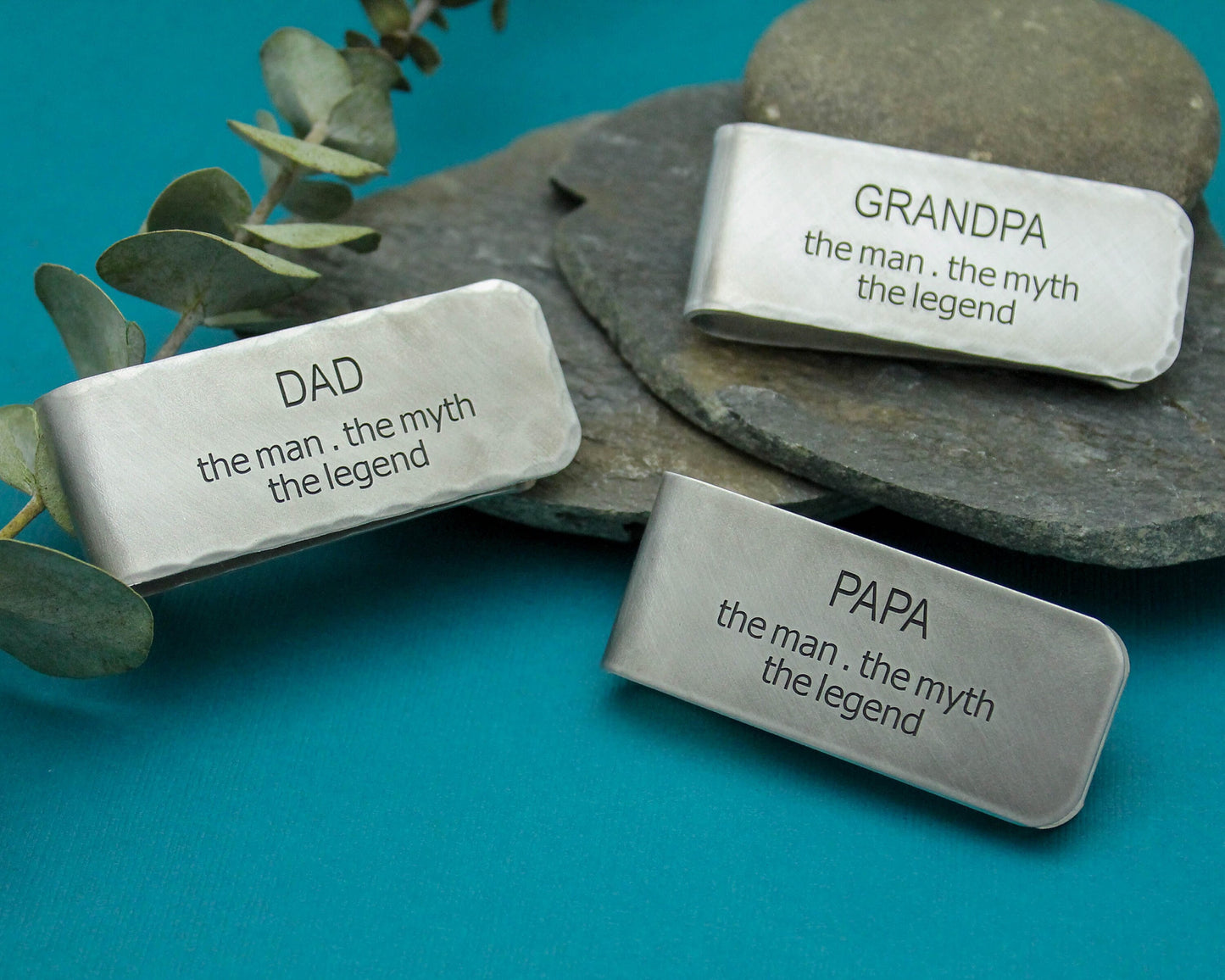 Daddy or Grandfather Money Clip Aluminum Engraved Personalized Gift Father's Day