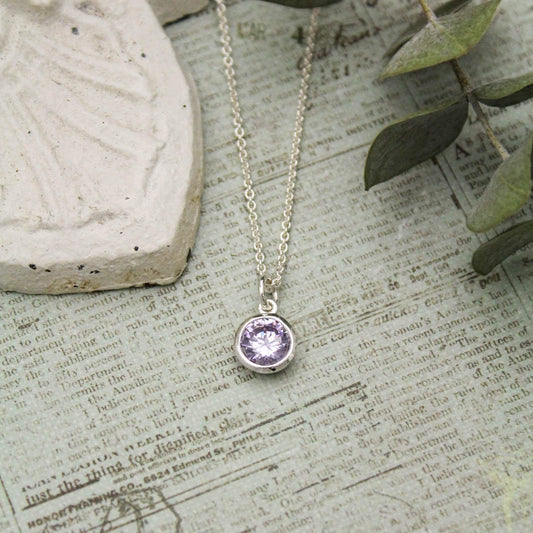 June Birthstone Necklace, Alexandrite Jewelry, June Birthday Gift, June Birthstone Jewelry, June Necklace, Sterling Silver Light Amethyst