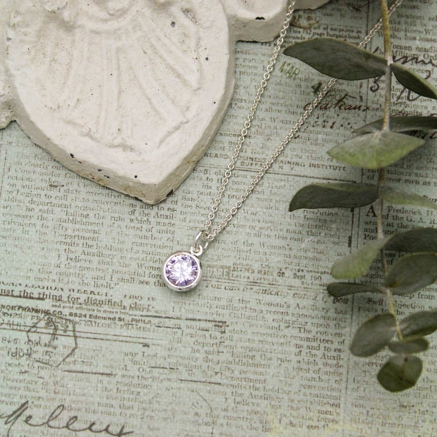 June Birthstone Necklace, Alexandrite Jewelry, June Birthday Gift, June Birthstone Jewelry, June Necklace, Sterling Silver Light Amethyst