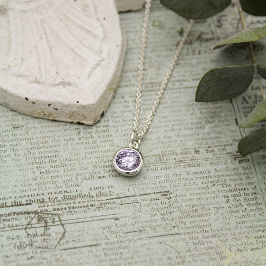 June Birthstone Necklace, Alexandrite Jewelry, June Birthday Gift, June Birthstone Jewelry, June Necklace, Sterling Silver Light Amethyst