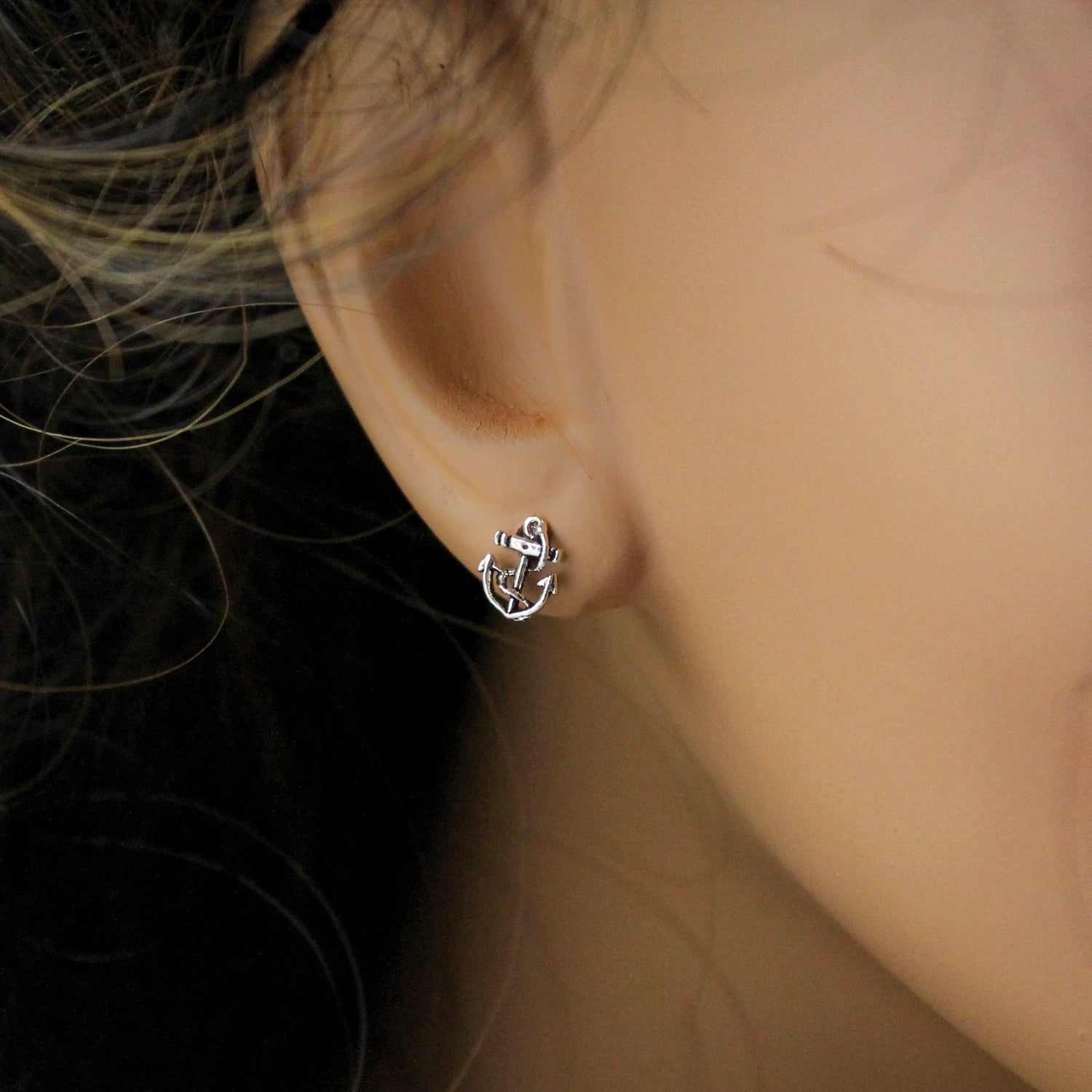 Cute Beach Studs in Sterling Silver, Shells, Anchors, Tropical Fish, Dolphins, Flip Flops, & Bicycles, Silver Stud Earrings, Gift for Her