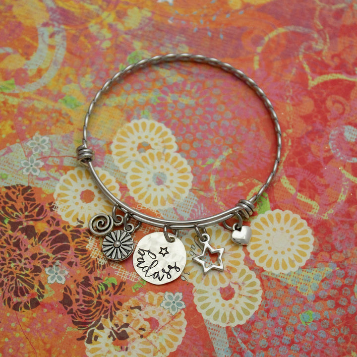 Badass Bracelet, Badass Chick Bangle, Motivational Jewelry Bracelet, Curse Word Jewelry Bracelet Gift, Hand Made Personalized Gift for Her